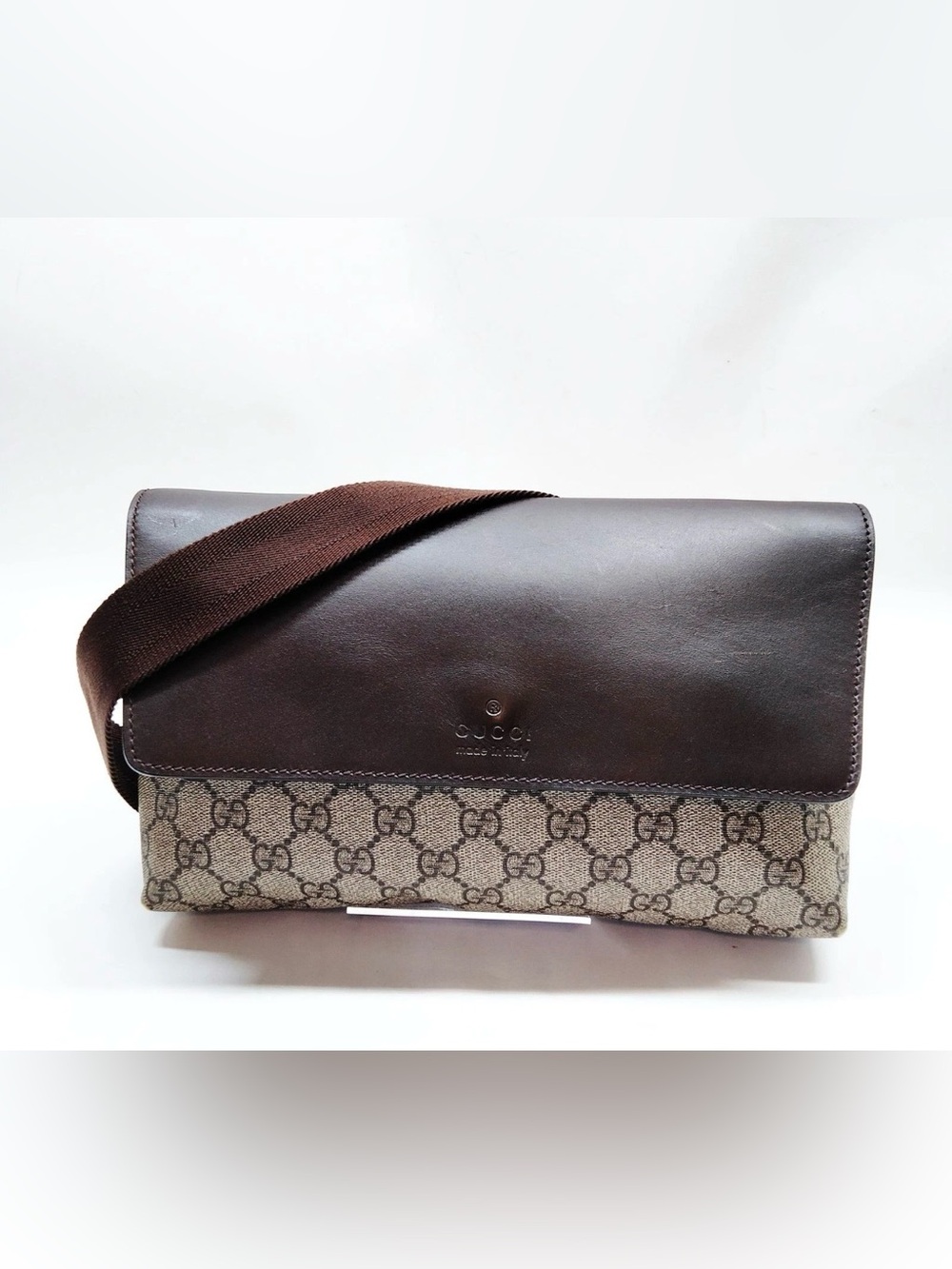 Gucci Brown Leather & GG PVC waist Bag